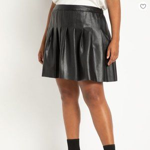 Eloquii Faux Leather Pleated Mini Skirt 28 NWT